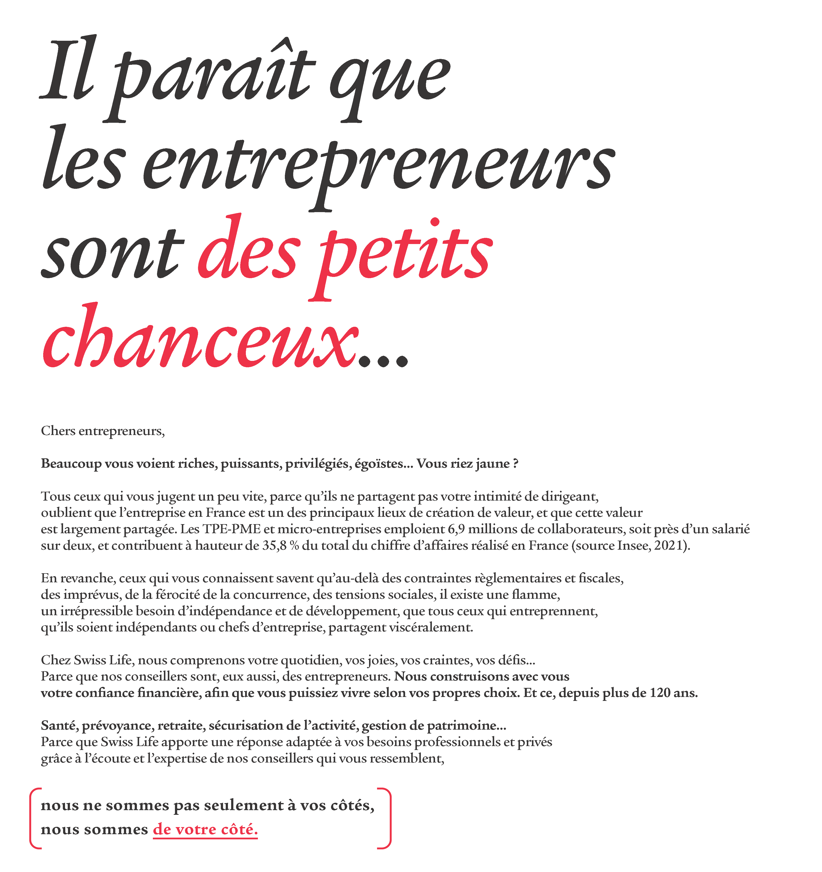 Manifesto, entrepreneurs nous sommes de votre côté